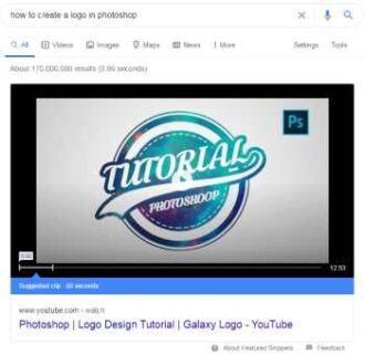 Google feature snippet video feature snippet