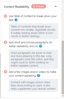 Rank Math SEO Plugin Content Readability